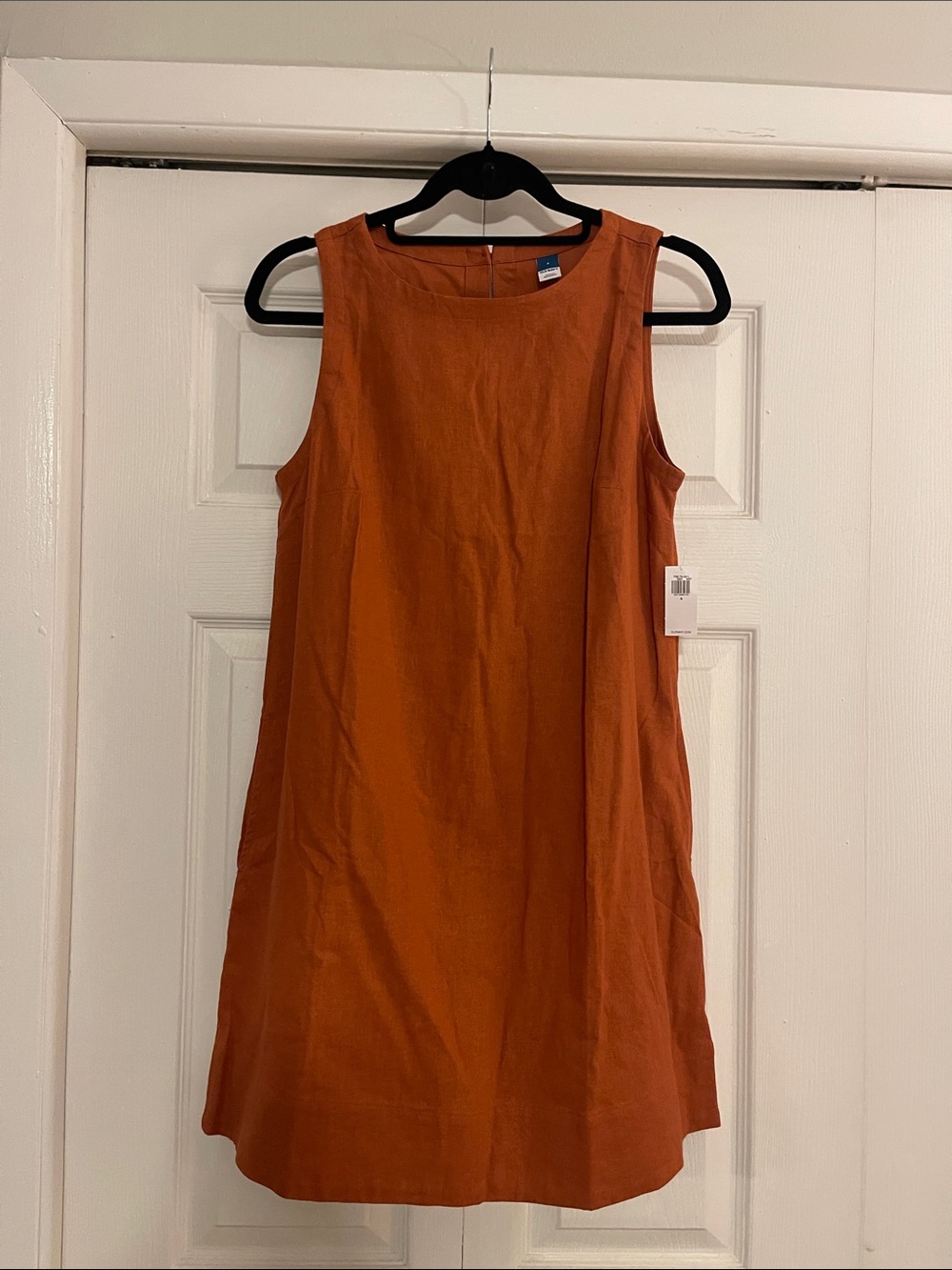 Old Navy Sleeveless Rust-Orange Linen Dress